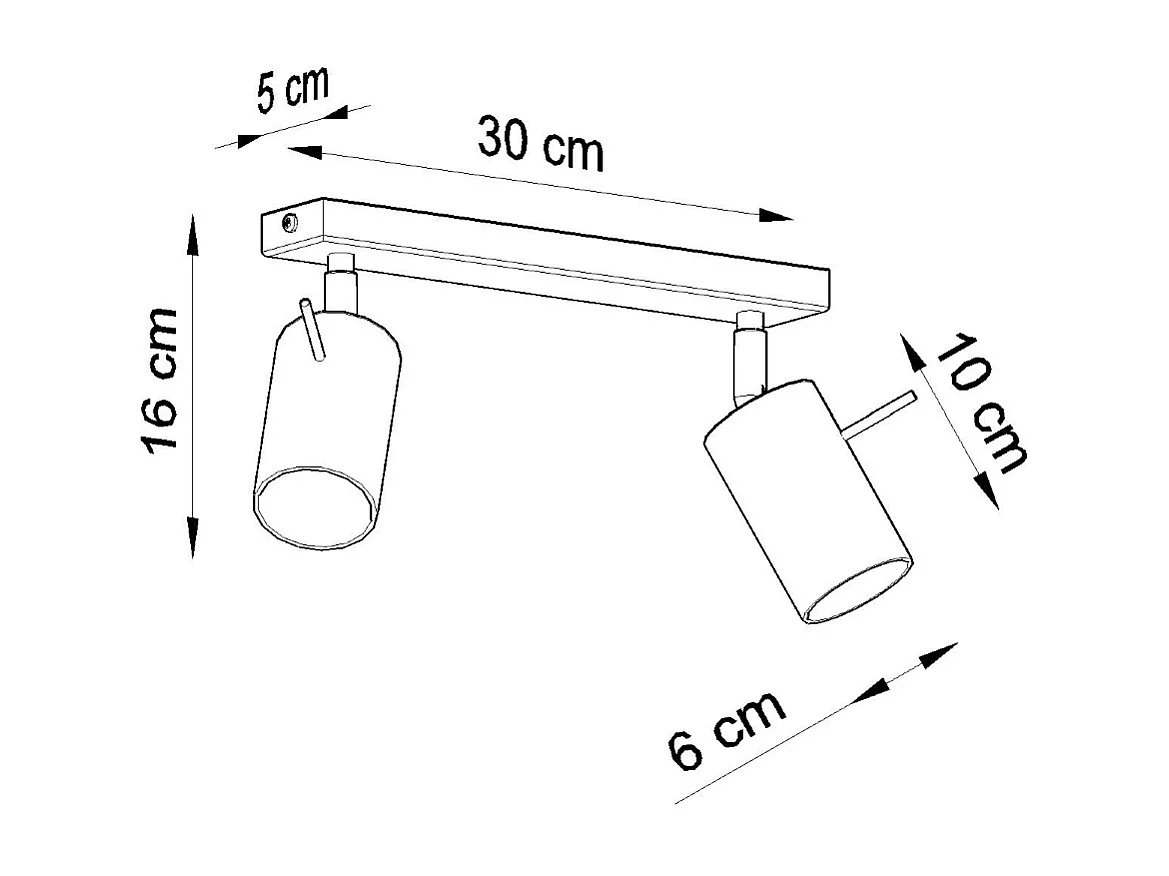 Plafondlampen Ring Modern Van  - 2 Lichtbronnen - L.30 X H.16 Cm - Grijs