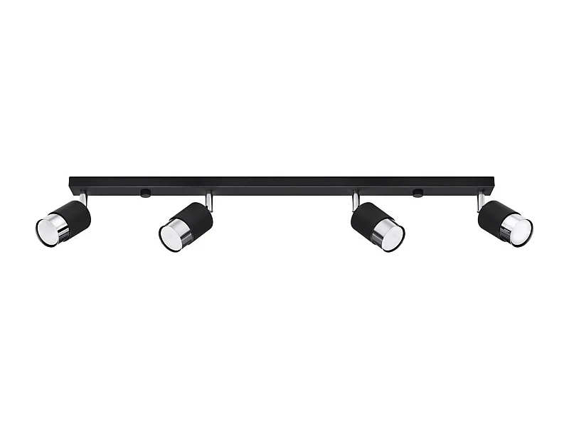 Sollux Lighting Nero Barre de spots de plafond, noir/chrome, 4x GU10