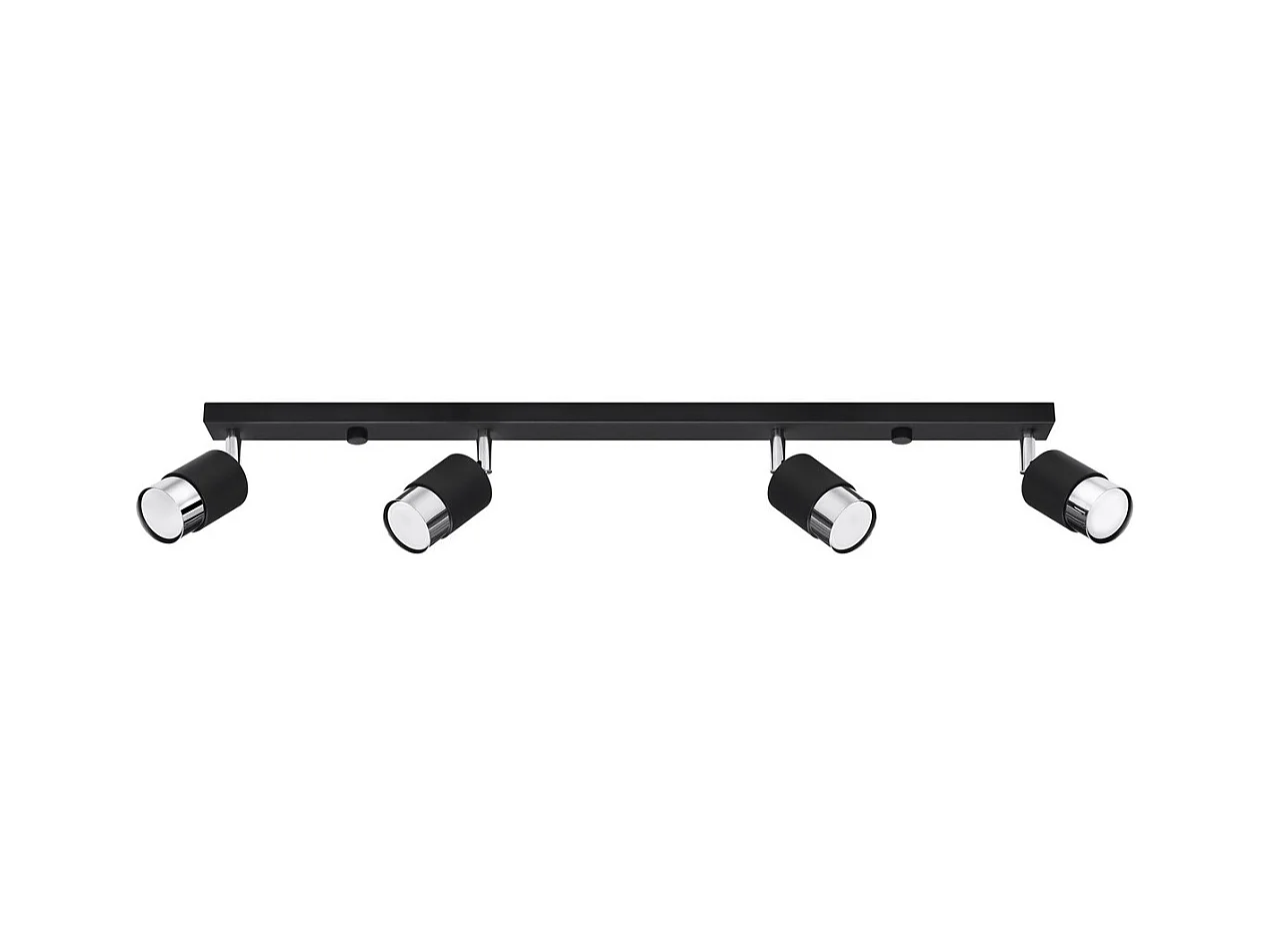Plafondlampen Nero Modern Van  - 4 Lichtbronnen - L.81 X H.18 Cm - Zwart/Chroom