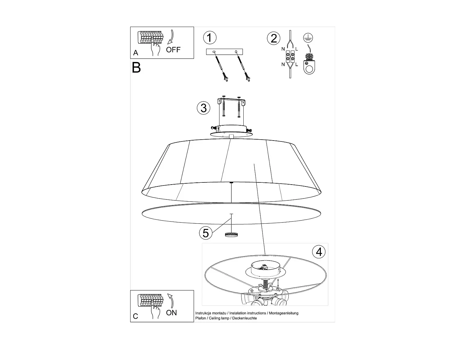 zylindrisch Flush licht White 70cm E27 Zylindrisches Unterputzlicht Weiß 70cm E27