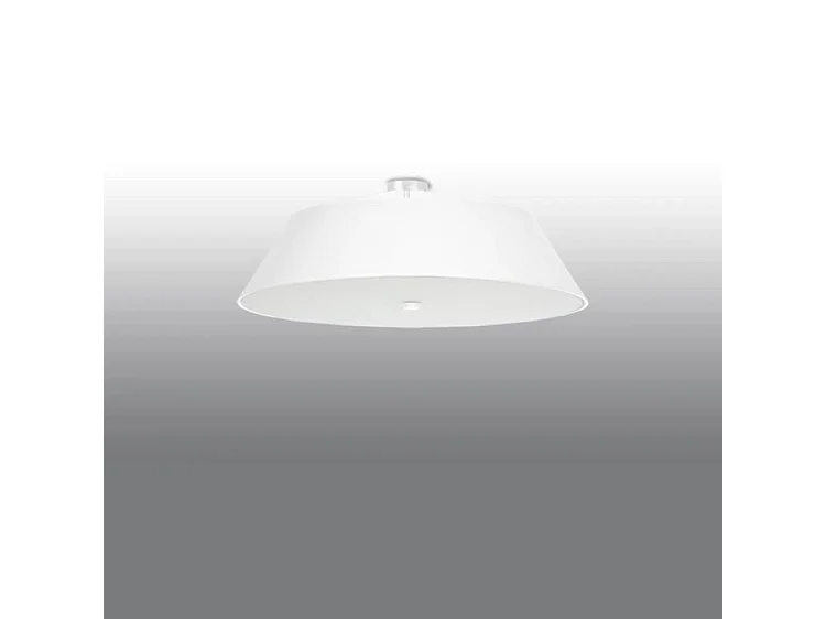 Luminárias De Teto Vega Minimalista, Tecido/Vidro/Aço - 5 Lichtbronnen - L.70 X H.25 Cm - Branco