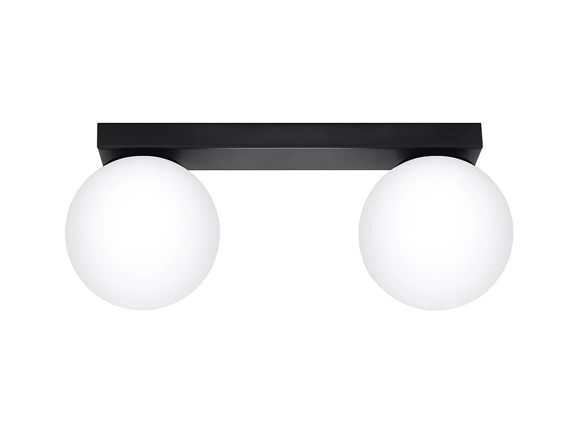 Plafondlampen Yoli Modern Van  - 2 Lichtbronnen - L.34,5 X H.14,5 Cm - Zwart