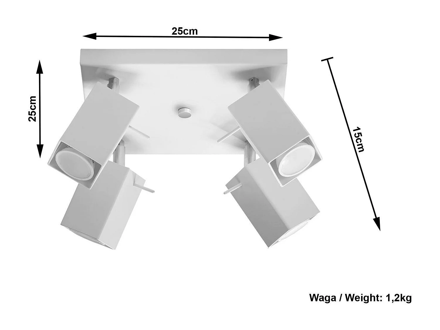 Sollux MERIDA - 4 licht Strahler Bar Weiß, GU10