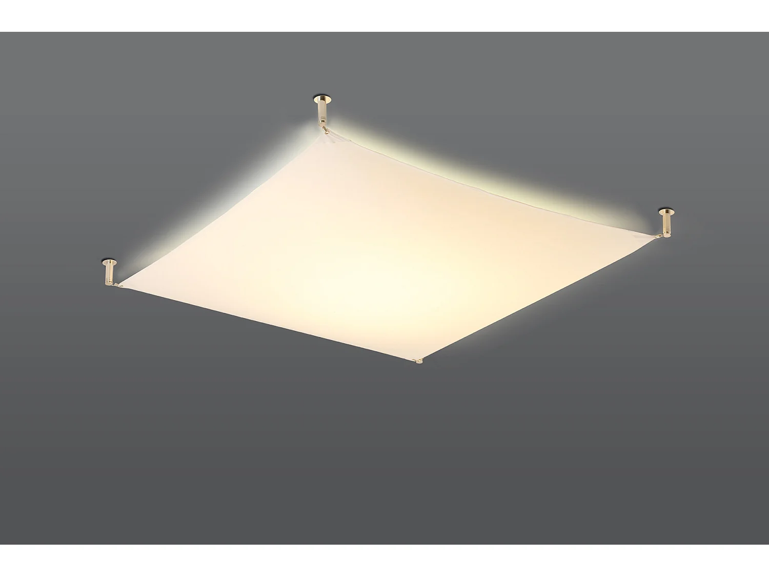 Plafondlampen Luna Minimalistisch Van  - 4 Lichtbronnen - L.105 X H.15 Cm - Wit