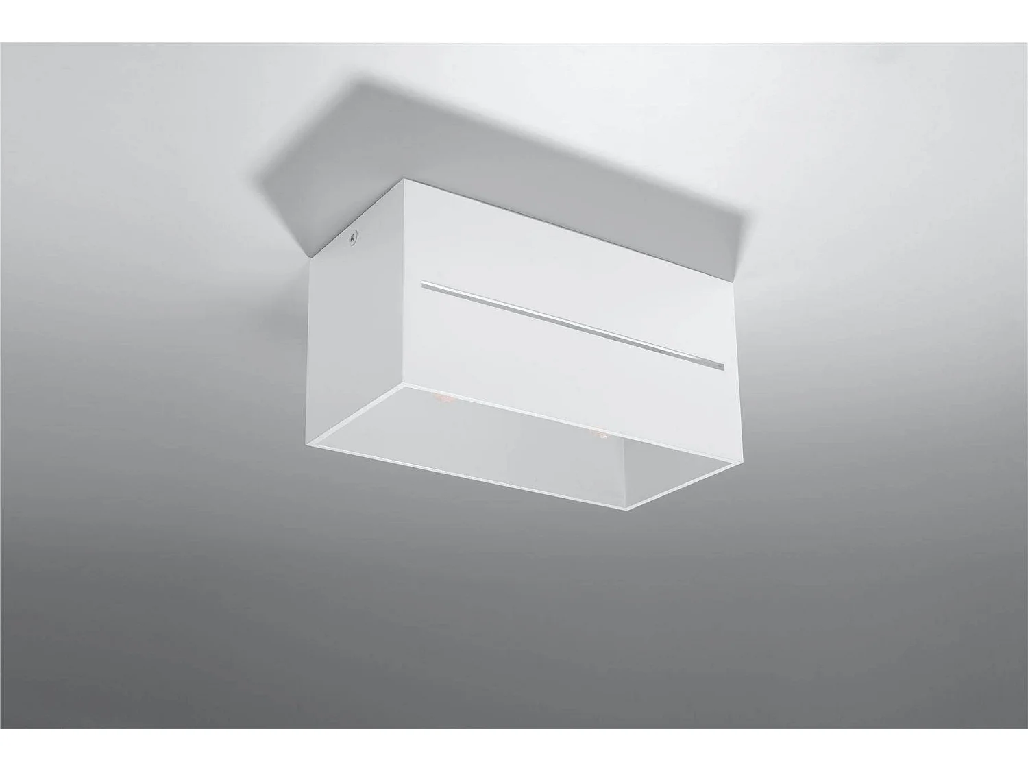 Lampada da soffitto LOBO moderno di alluminio - 2 sorgenti luminose - L.20 x A.10 cm - bianco