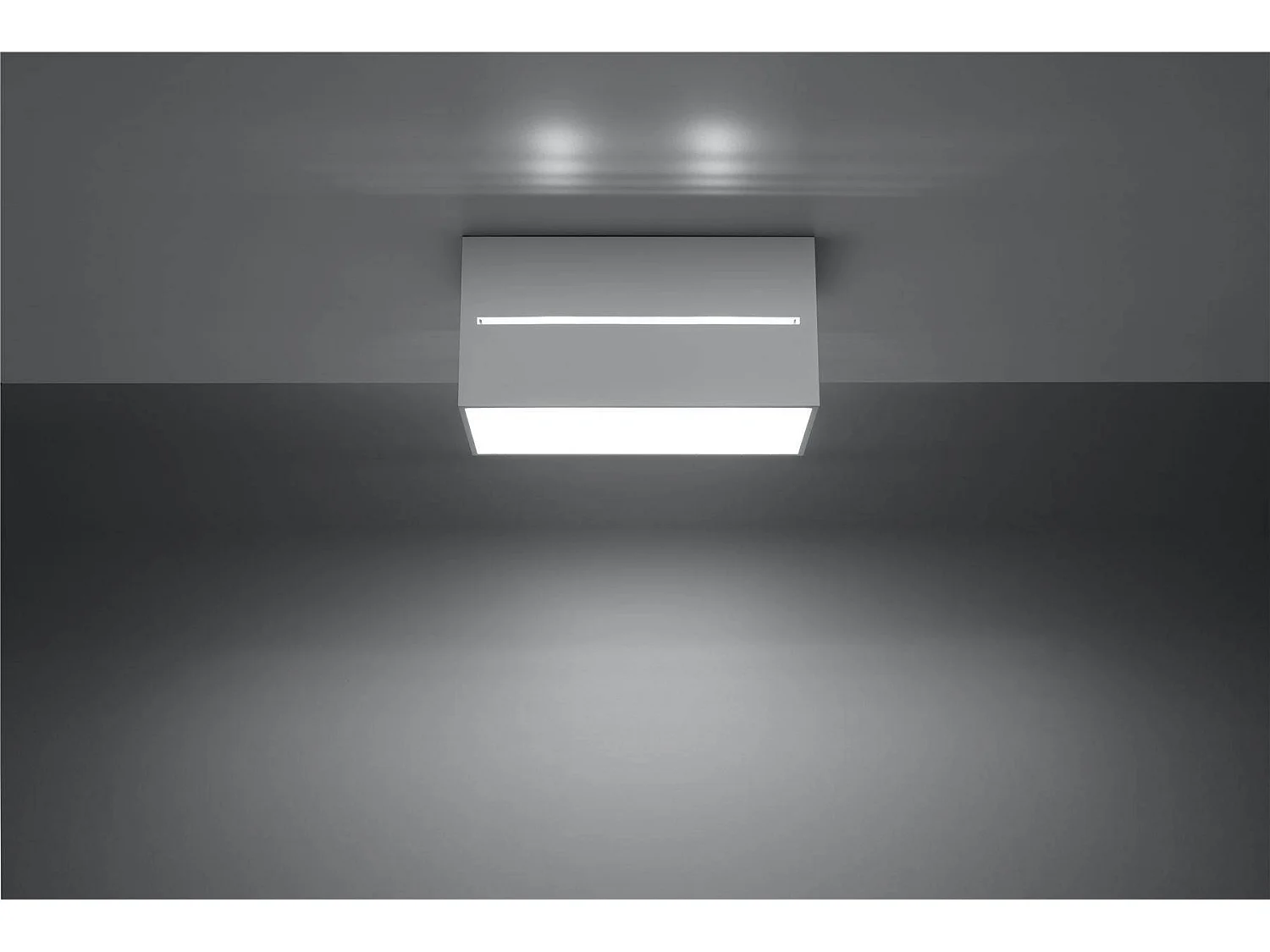 Lampada da soffitto LOBO moderno di alluminio - 2 sorgenti luminose - L.20 x A.10 cm - bianco