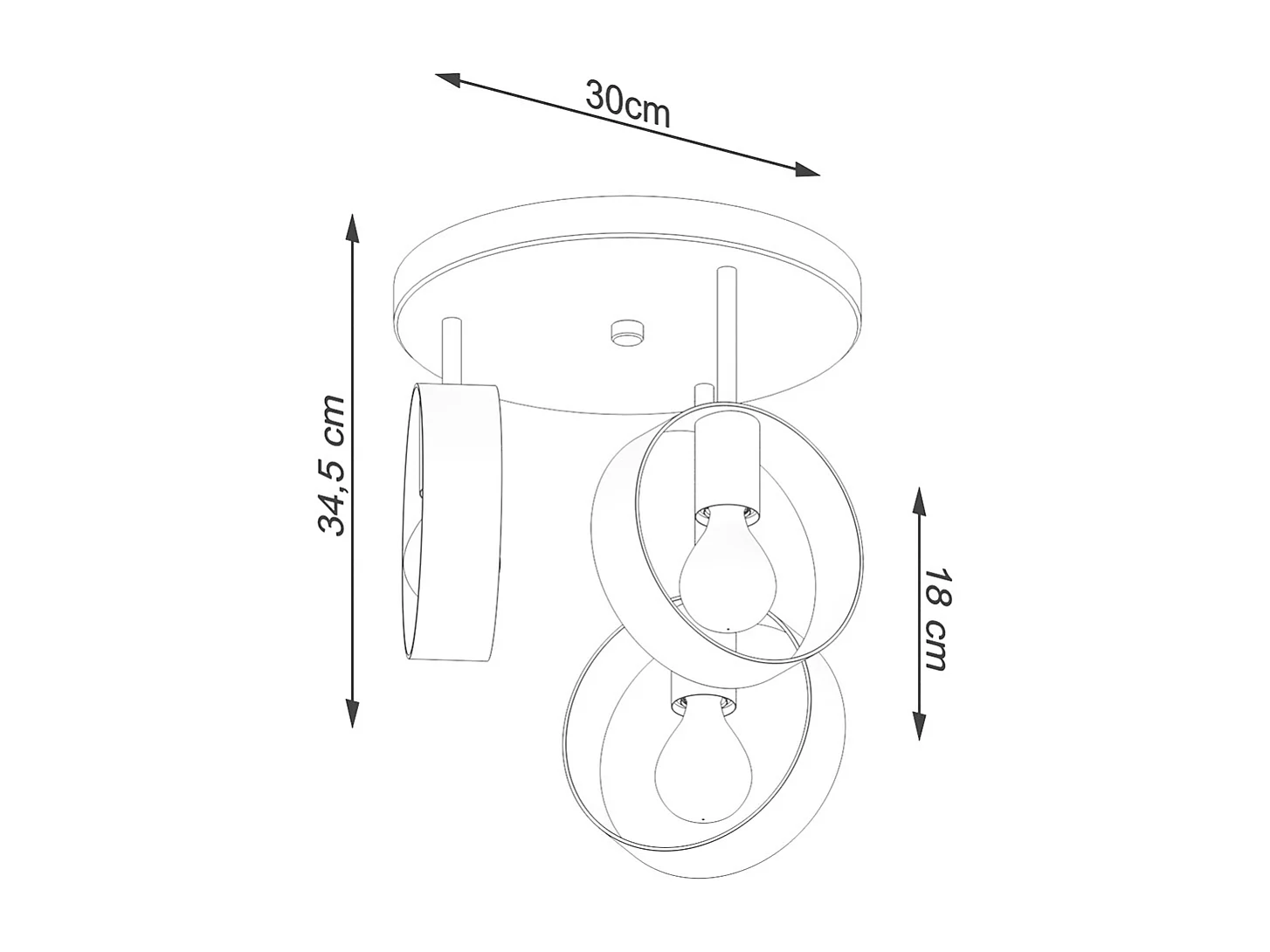Plafondlampen Titran Modern Van  - 3 Lichtbronnen - L.30 X H.34,5 Cm - Wit