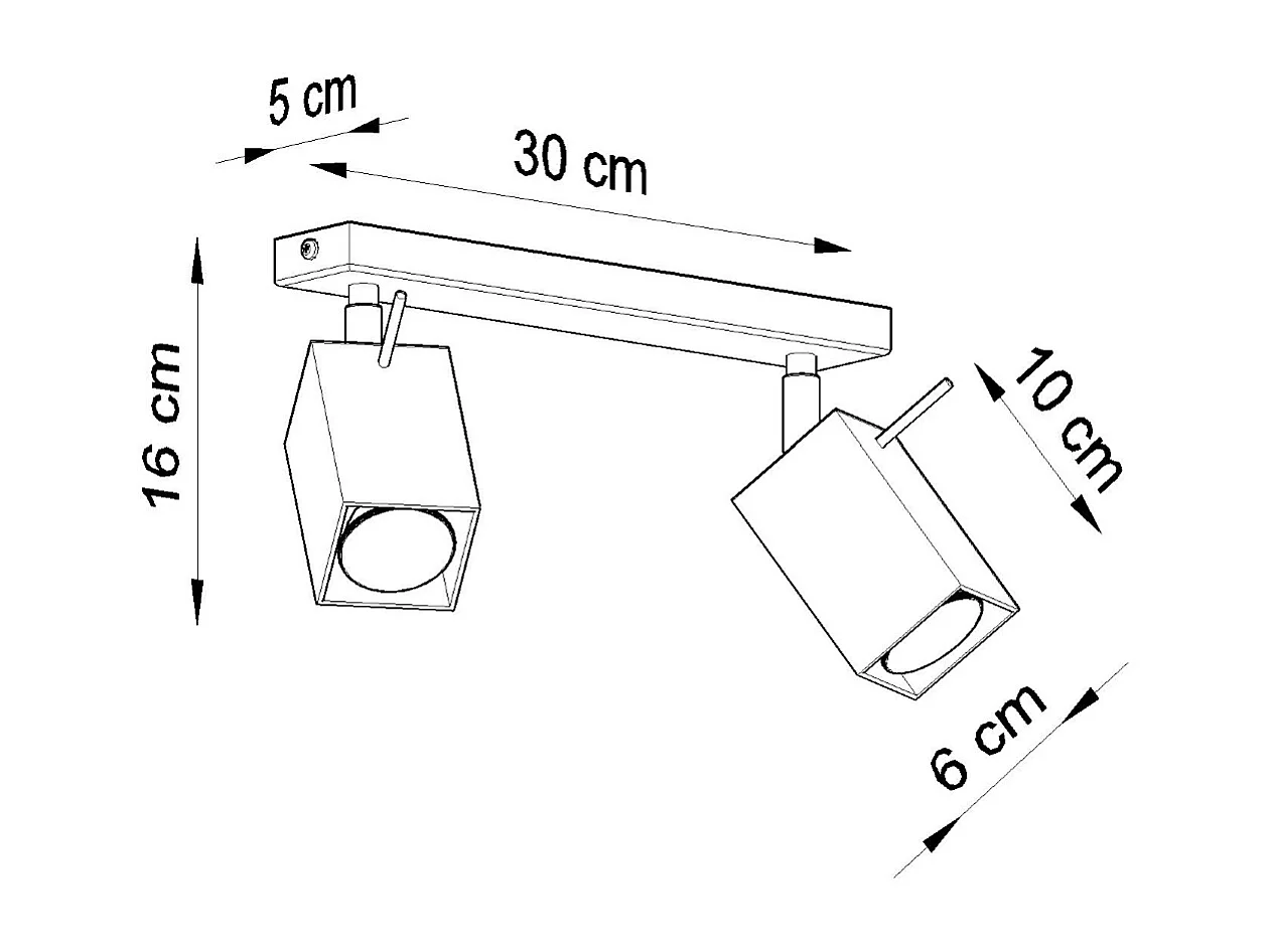 Sollux MERIDA Barre de projecteur à 2 lumières noir, GU10