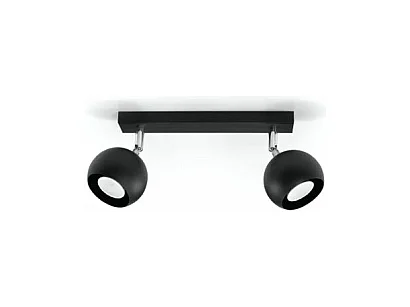 Plafondlampen Oculare Modern Van  - 2 Lichtbronnen - L.30 X H.16 Cm - Zwart