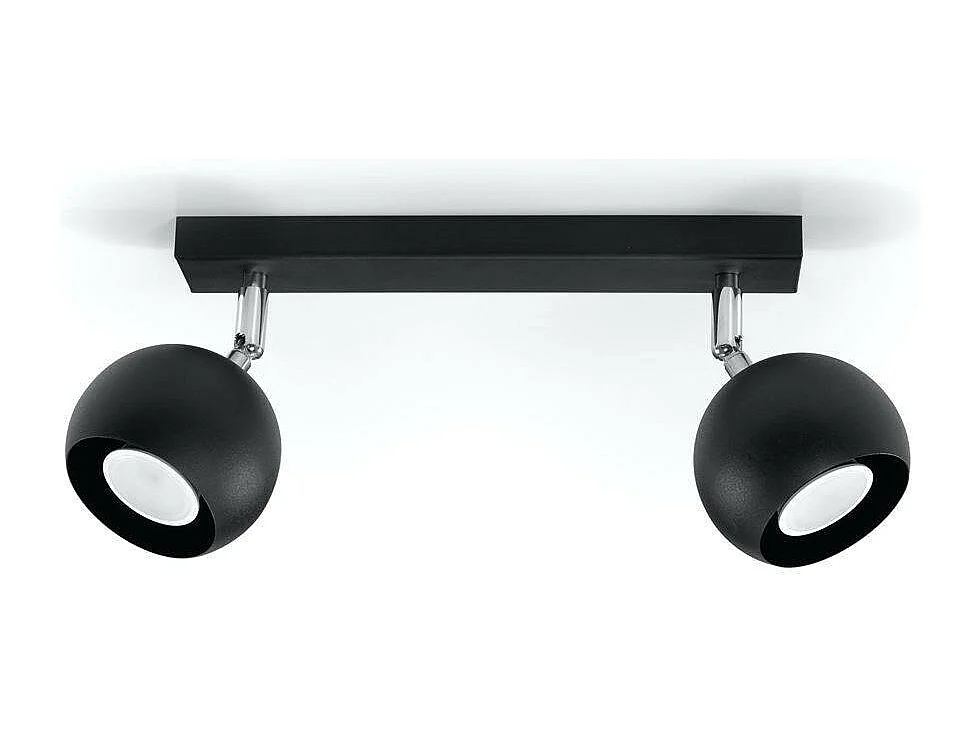 Luminárias De Teto Oculare Moderno, Aço - 2 Lichtbronnen - L.30 X H.16 Cm - Preto