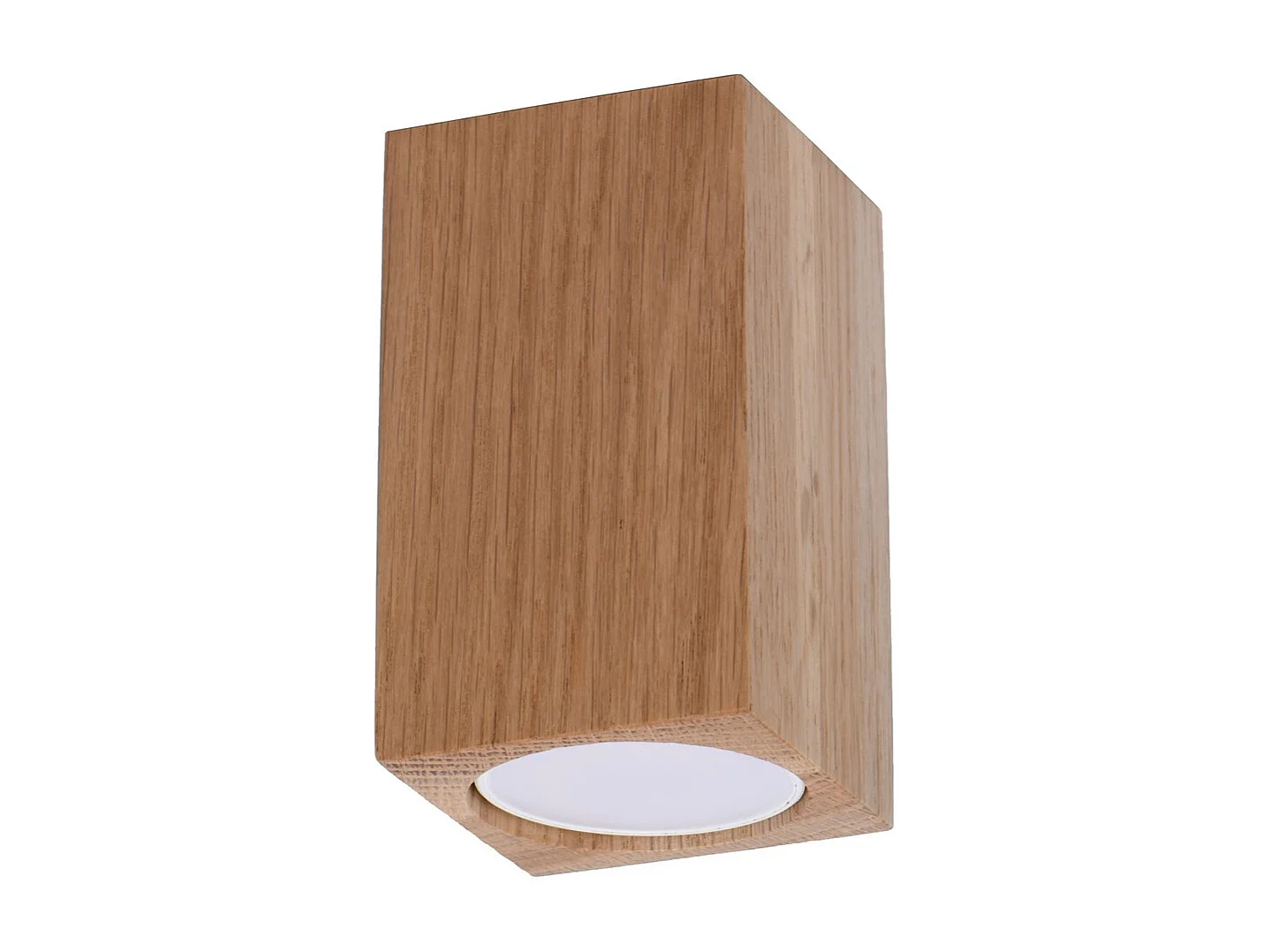 Sollux Lighting Keke Foco empotrable cuadrado de madera de roble, 30cm