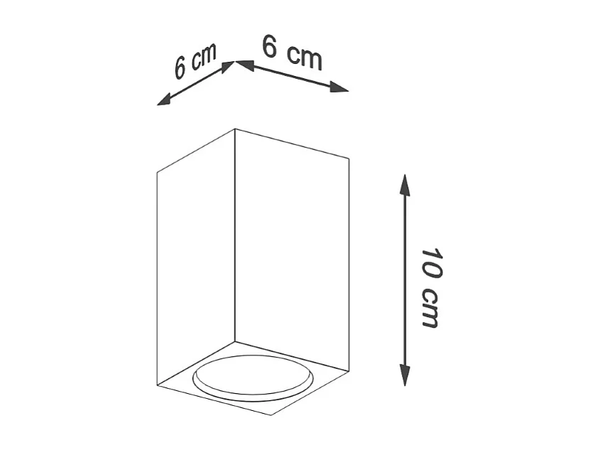 Sollux Lighting Keke Foco empotrable cuadrado de madera de roble, 30cm