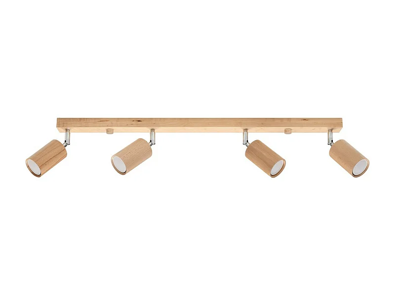 Sollux lichting Berg Decke 4 Strahler Bar, Naturholz, 80cm