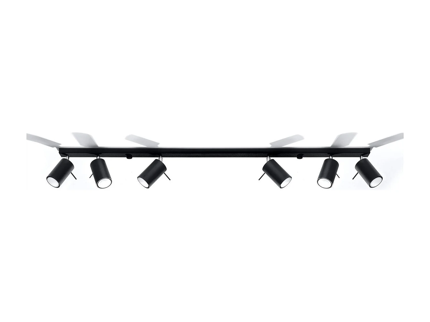 Sollux RING - 6 Light Spotlight Bar Nero, GU10