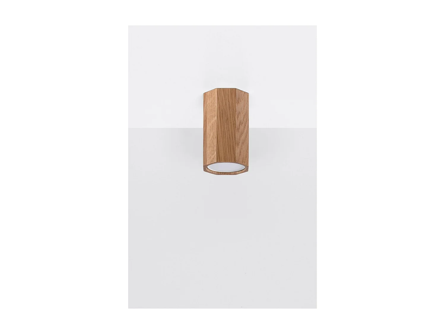 Sollux Lighting Zeke Foco empotrable octogonal de madera de roble, 30cm