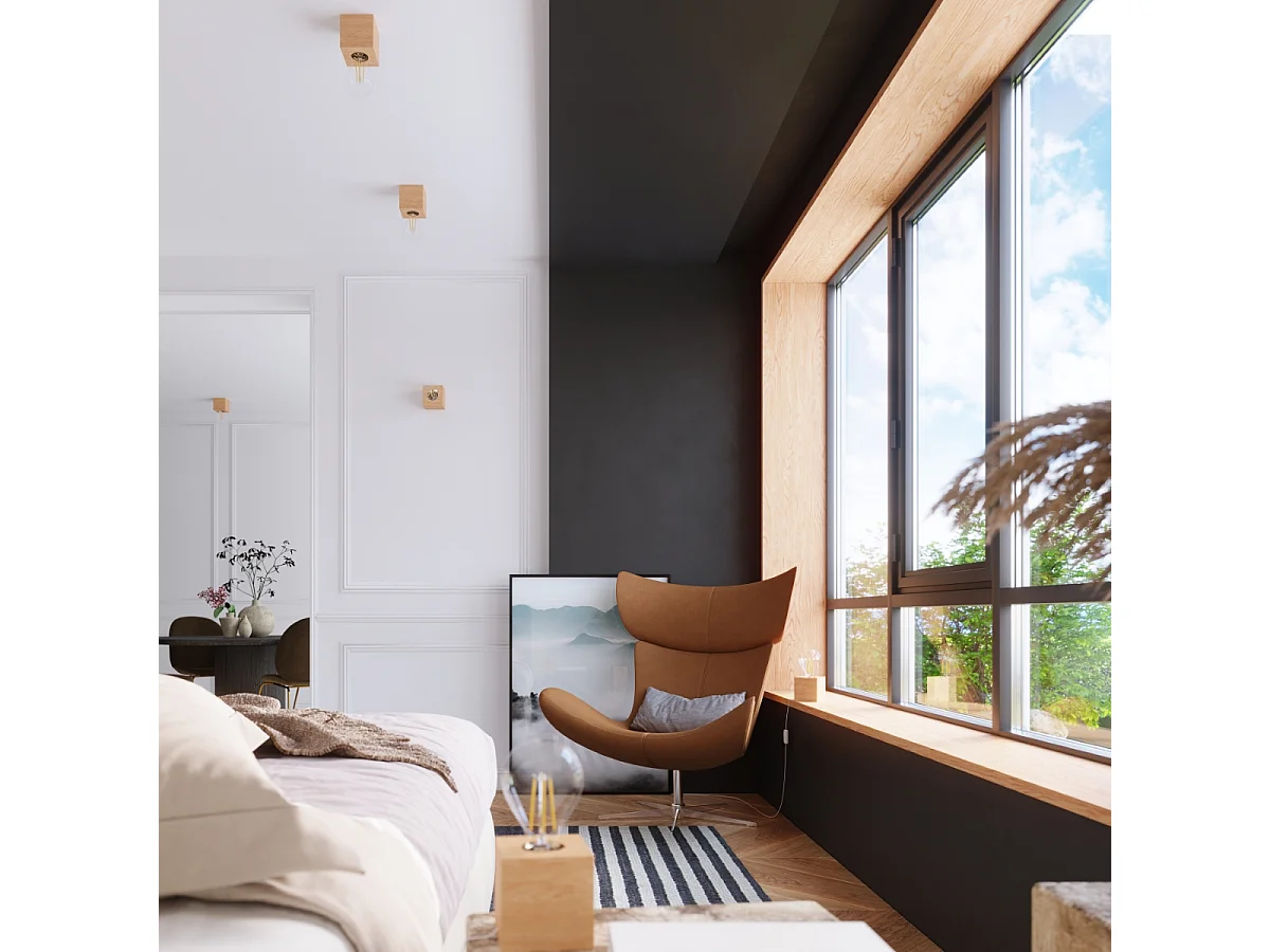 Sollux ARIZ Plafonniers encastrables Flush Light Bois Naturel E27