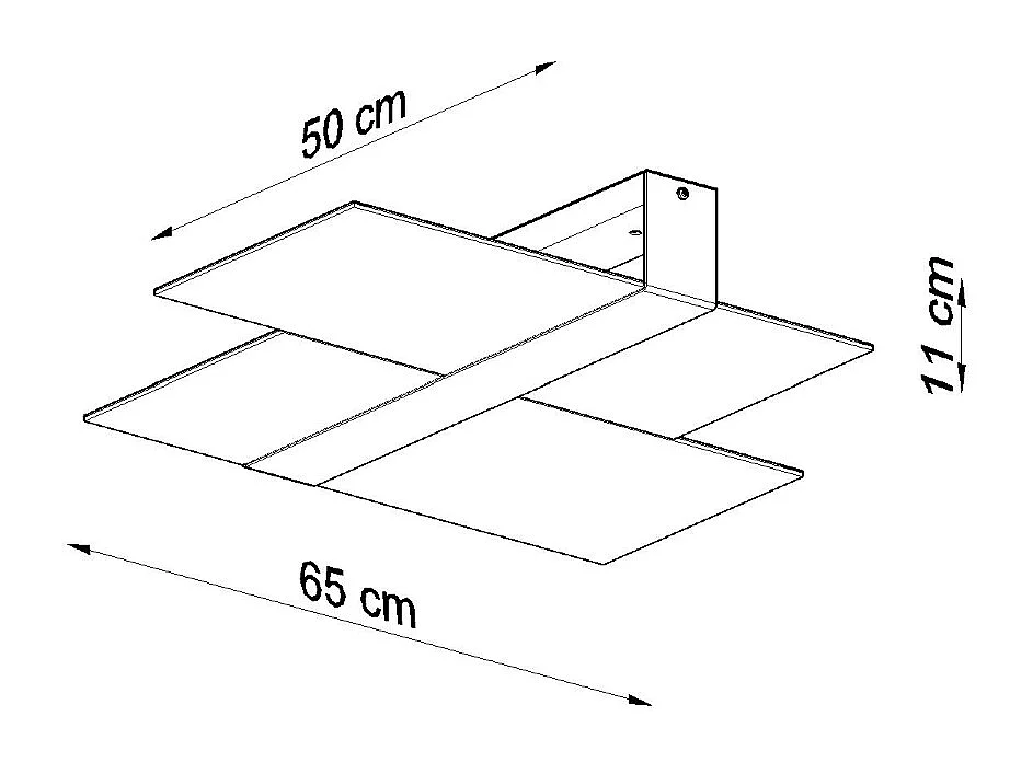 Sollux Lighting Massimo Plafonnier décoratif encastré, blanc, 2x E27