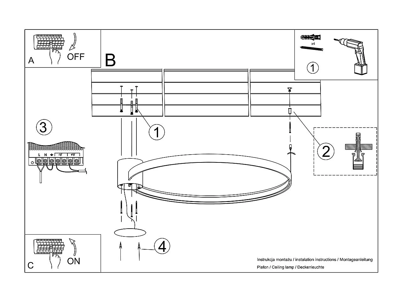 Luminárias De Teto Rio Moderno, Alumínio - 1 Lichtbronnen - L.55 X H.13 Cm - Branco