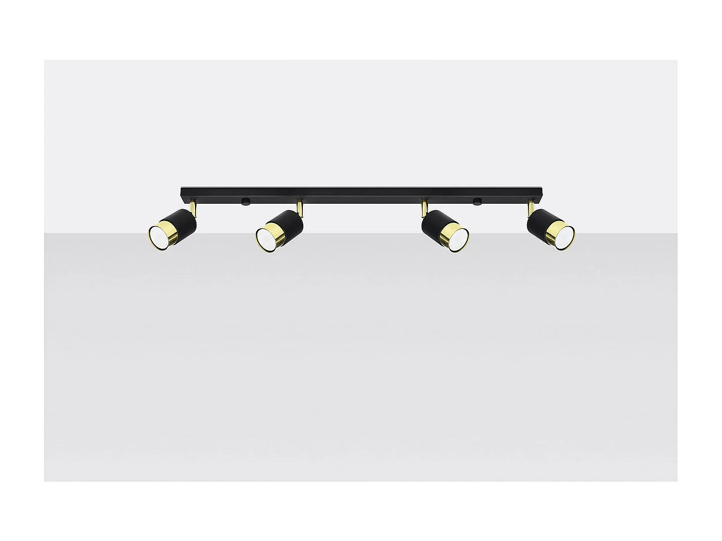 Sollux lichting Nero Deckenstrahlerleiste, Schwarz/Gold, 4x GU10