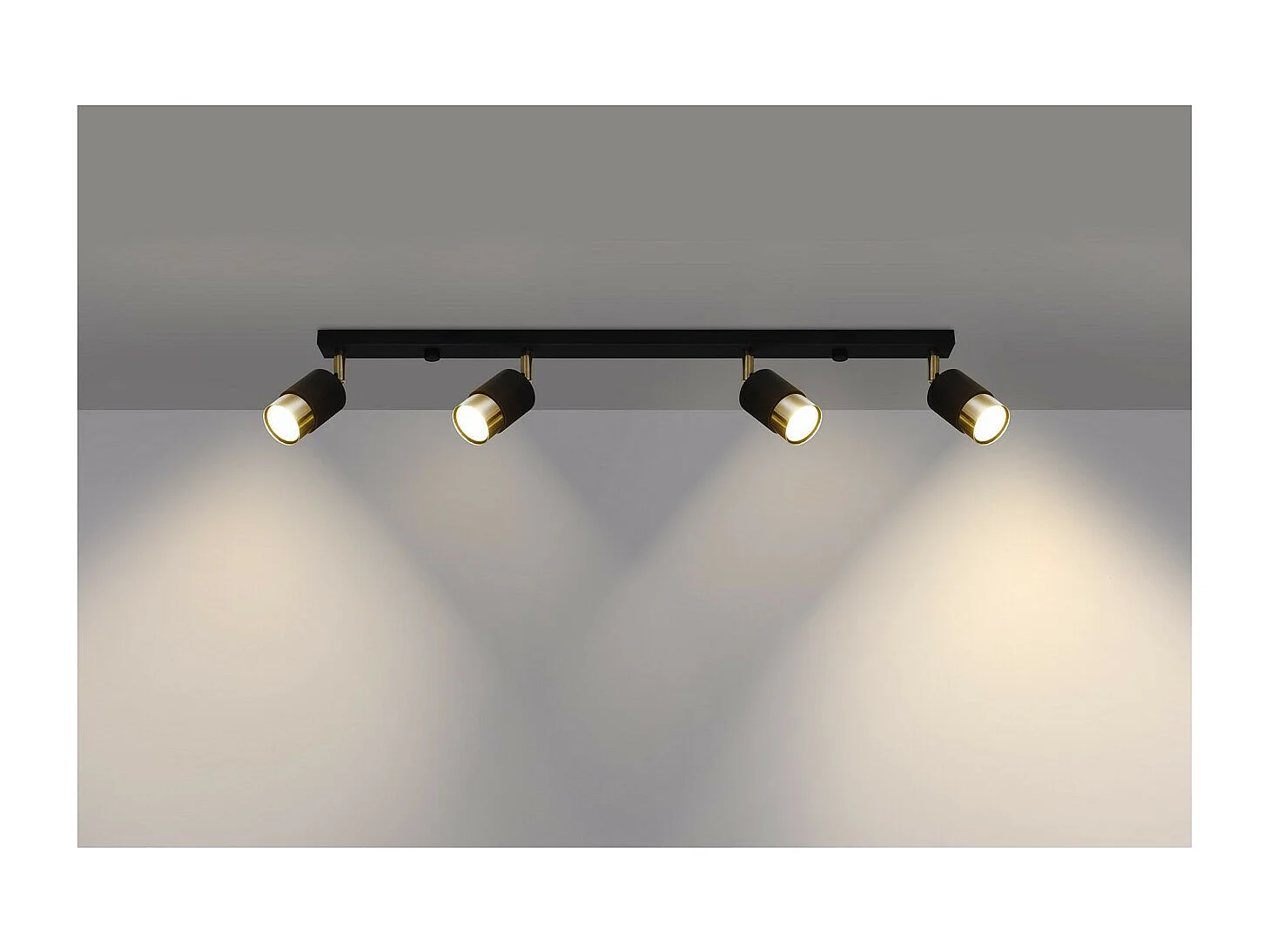 Sollux lichting Nero Deckenstrahlerleiste, Schwarz/Gold, 4x GU10