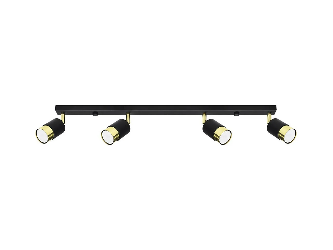 Sollux Lighting Nero Barre de spots de plafond, noir/doré, 4x GU10