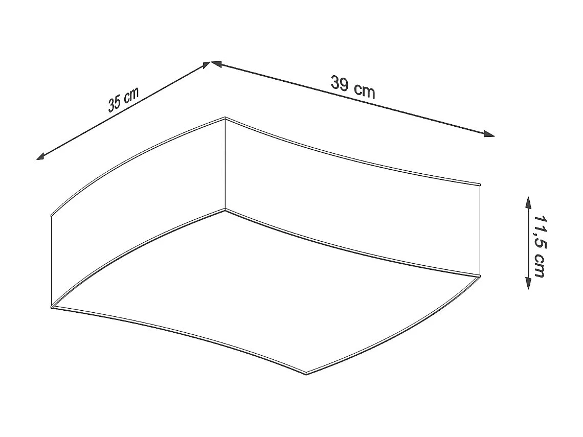 Sollux Lighting Square Plafoniera decorativa a filo, bianca, 39 cm