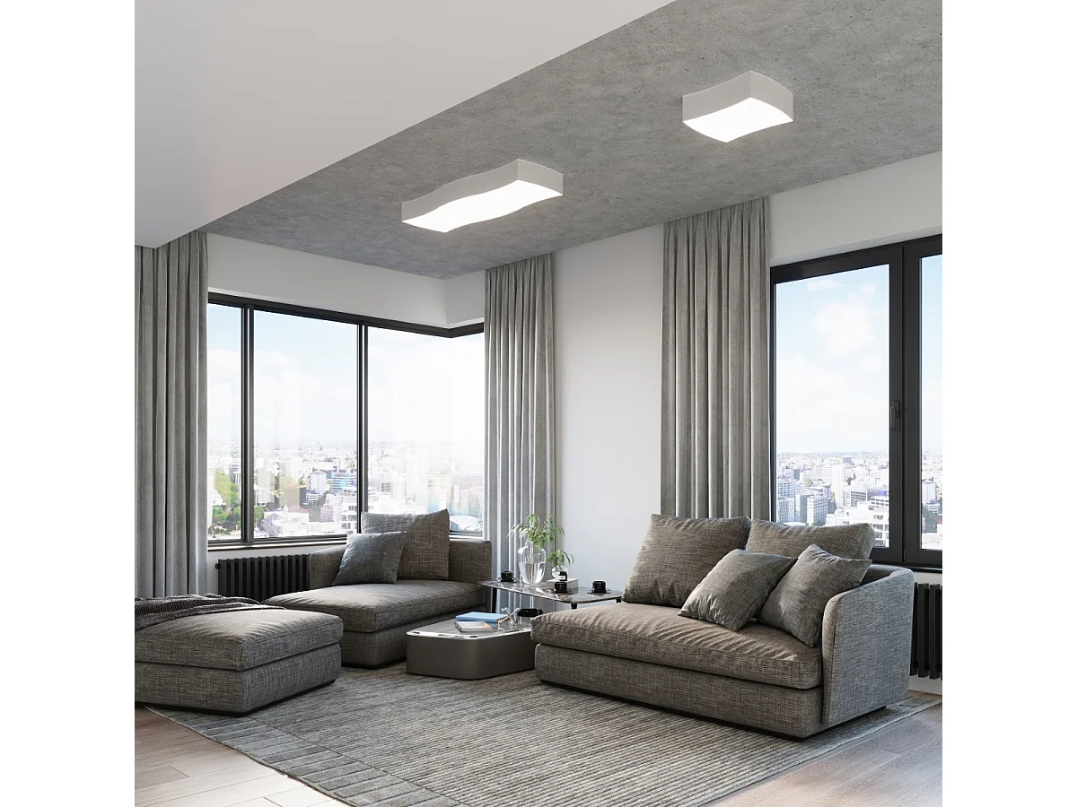 Sollux Lighting Square Plafoniera decorativa a filo, bianca, 39 cm