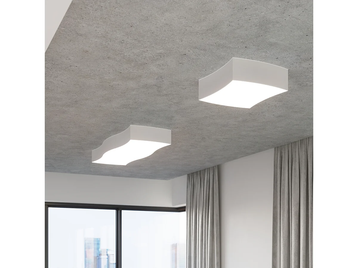 Sollux Lighting Square Plafoniera decorativa a filo, bianca, 39 cm