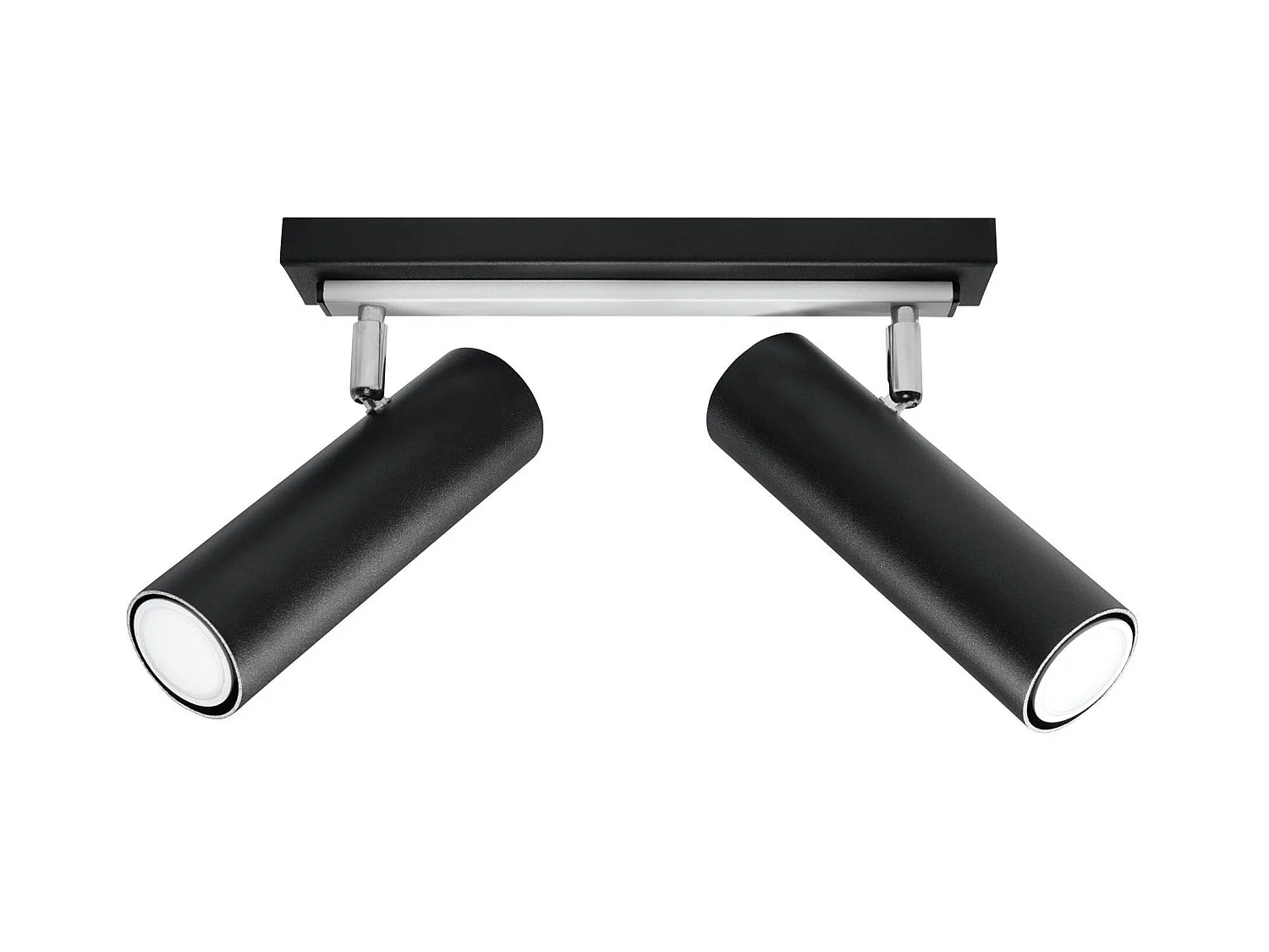 Plafondlampen Direzione Modern Van  - 2 Lichtbronnen - L.30 X H.20 Cm - Zwart