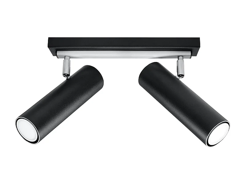 Sollux DIREZIONE - Barra per faretti a 2 luci nera, GU10