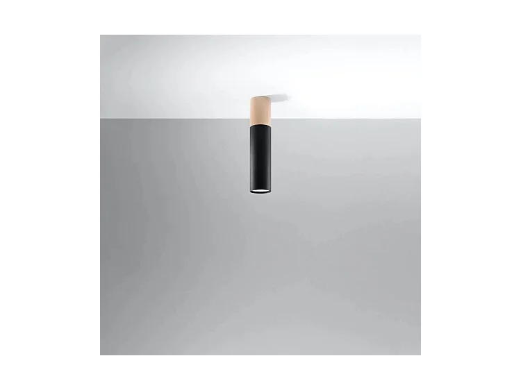 Sollux PABLO Plafonniers encastrables Flush Light Noir, Bois naturel GU10