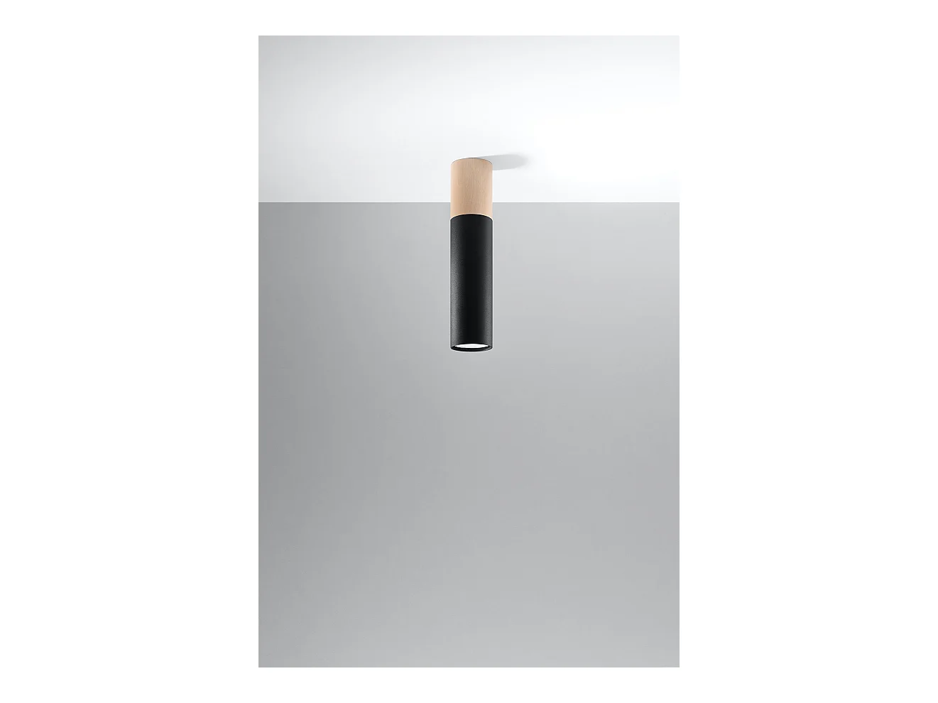 Surface Mounted Abwärtsstrahlers Flush licht Black, Natural Wood GU10 Aufbau-Abwärtsstrahlers Flächenbündig Schwarz, Naturholz GU10