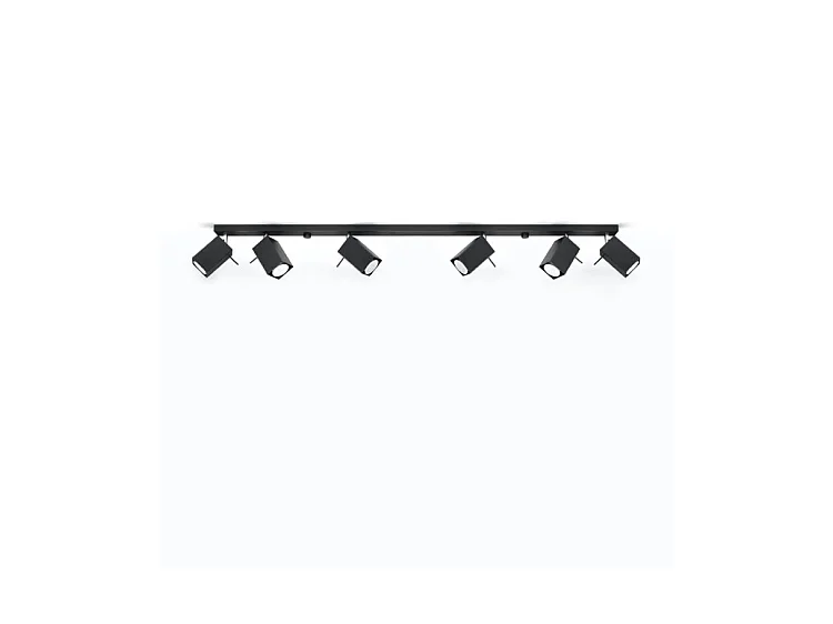 Plafondlampen Merida Modern Van  - 6 Lichtbronnen - L.118 X H.16 Cm - Zwart