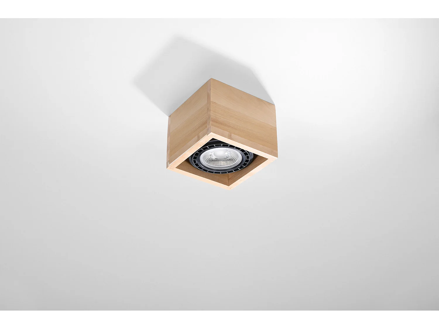 Sollux QUATRO Plafonniers encastrables Square Flush Light Bois Naturel GU10