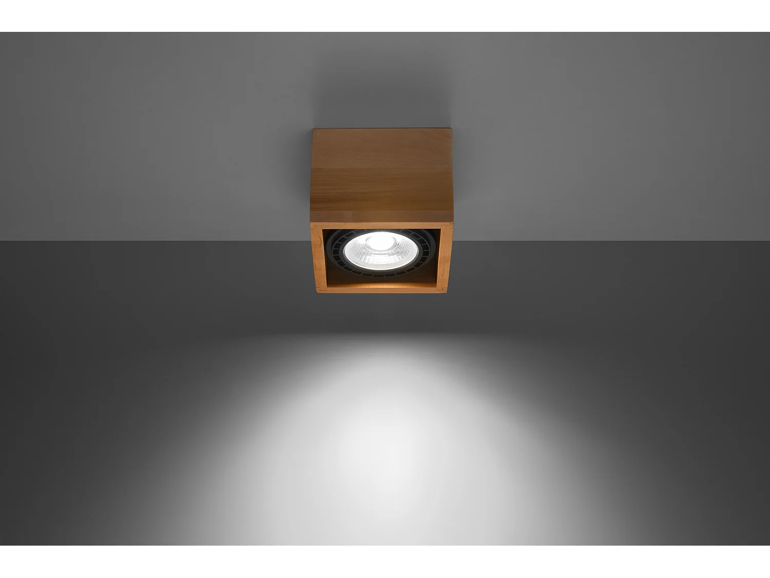 Sollux QUATRO Plafonniers encastrables Square Flush Light Bois Naturel GU10