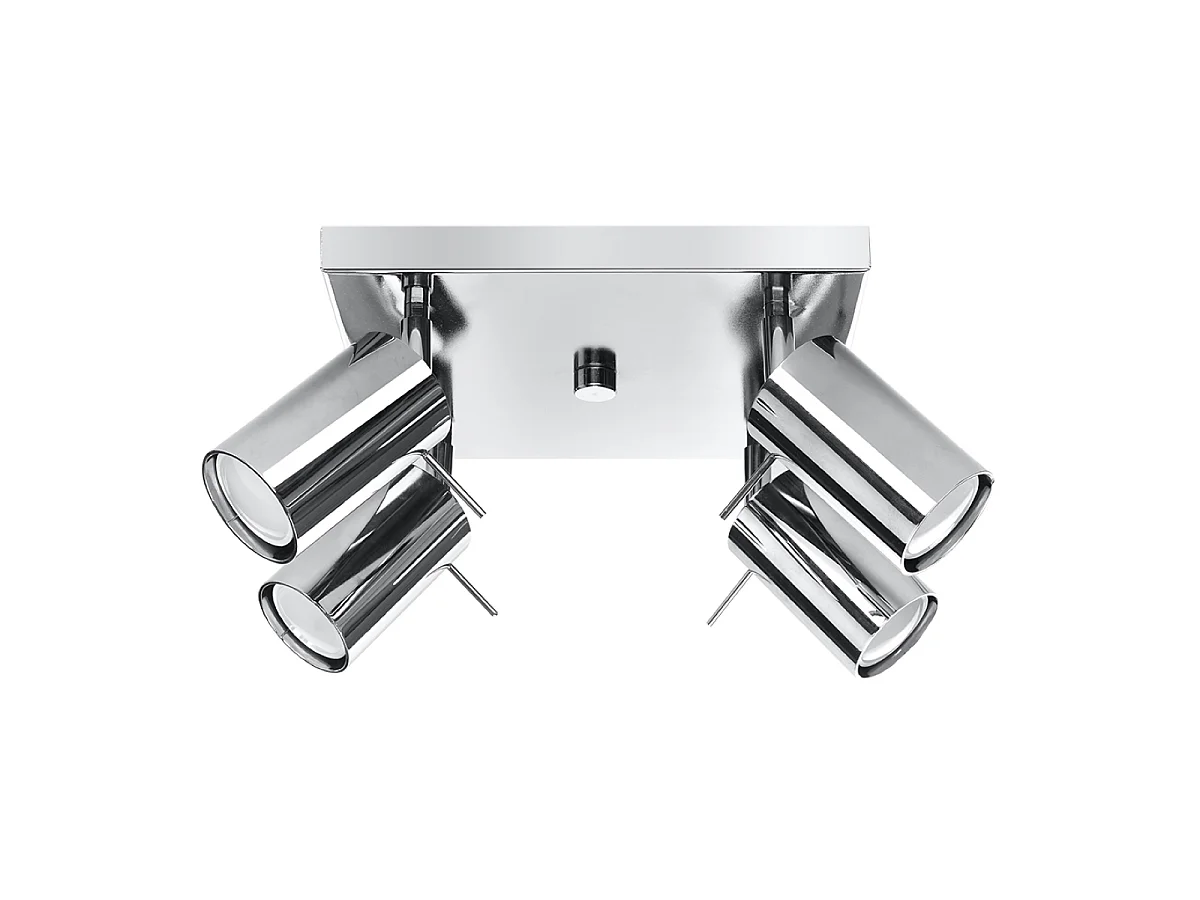 Plafonniers Ring Moderne En Acier - 4 Sources Lumineuses - L.25 X H.16 Cm - Chrome