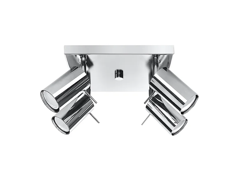 Lampade Da Soffitto Ring Moderno Di Acciaio - 4 Sorgenti Luminose - L.25 X A.16 Cm - Cromo