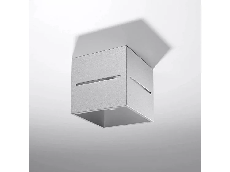 Plafondlampen Lobo Modern Van  - 1 Lichtbronnen - L.10 X H.10 Cm - Grijs