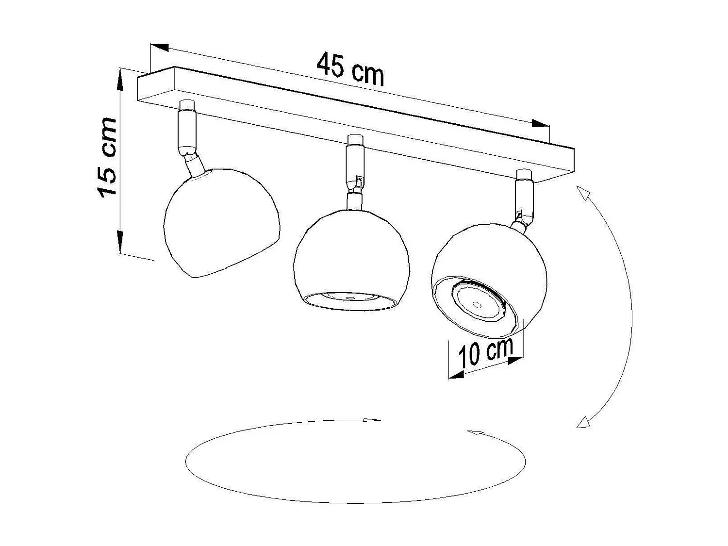Sollux OCULARE Barre de projecteur à 3 lumières noir, GU10