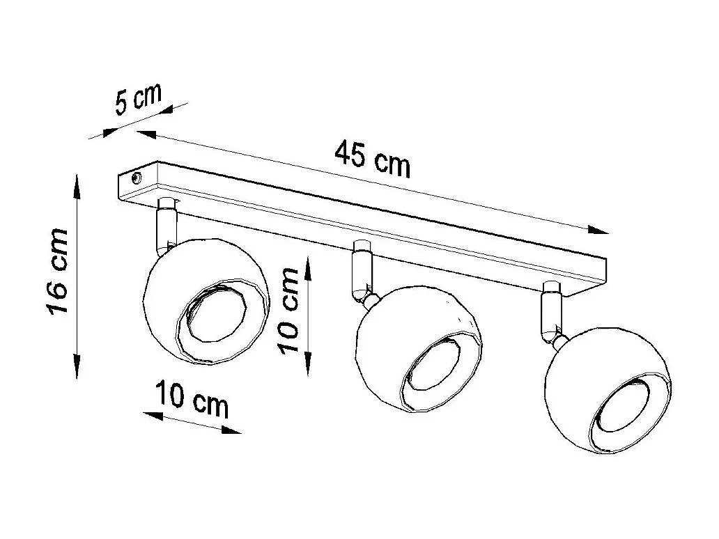 Sollux OCULARE Barre de projecteur à 3 lumières noir, GU10
