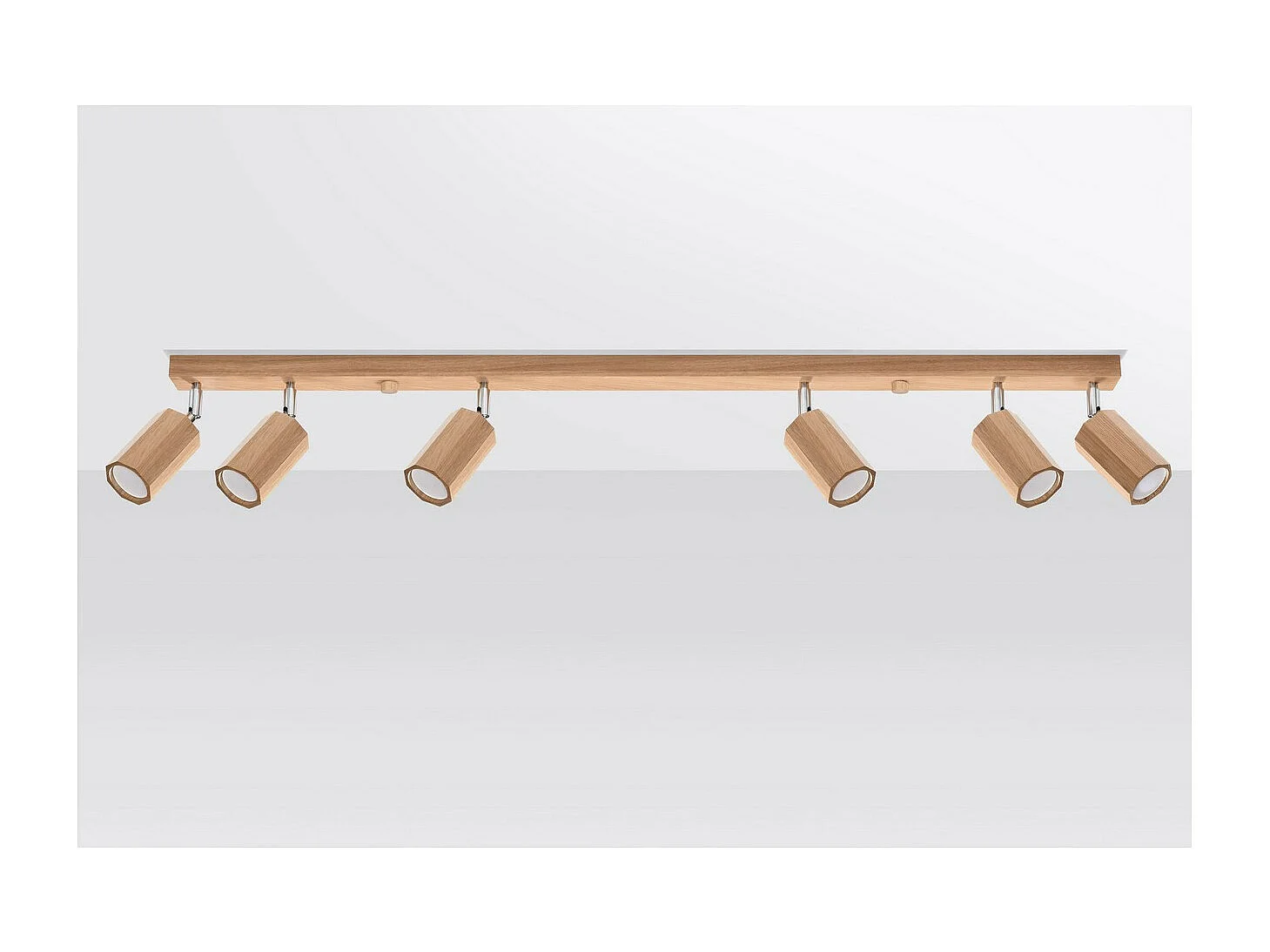 Sollux Lighting Zeke Faretto da soffitto in rovere Octagon Bar Wood, 6x GU10