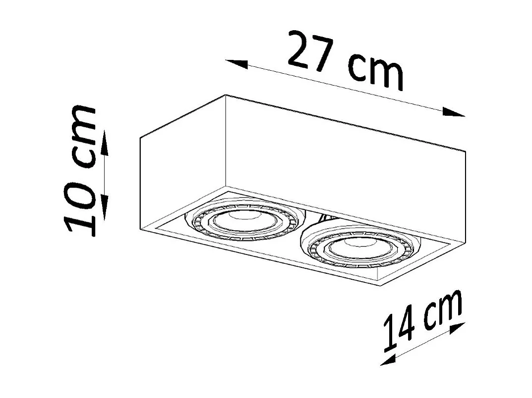 Sollux QUATRO Downlights Rectangulaires Doubles Plafonniers Flush Light Bois Naturel GU10