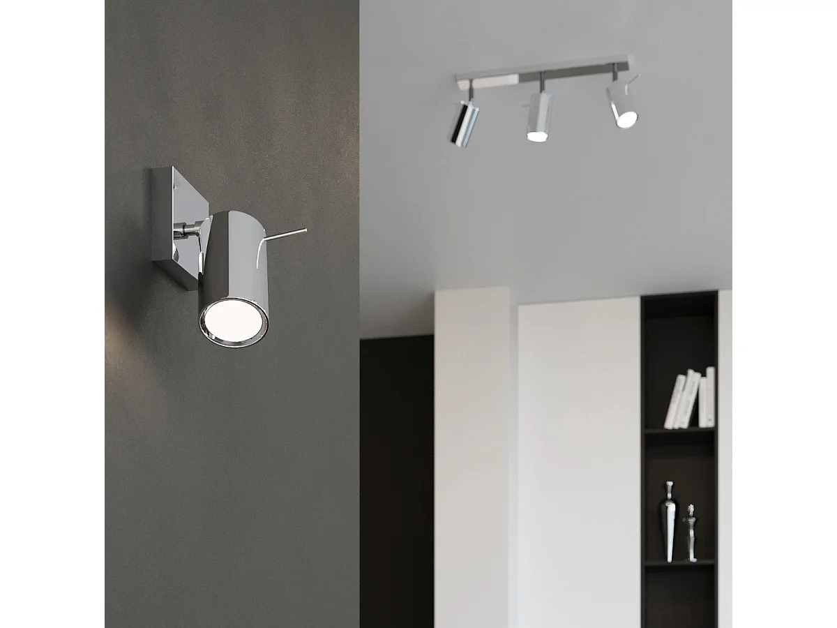 Plafonniers Ring Moderne En Acier - 3 Sources Lumineuses - L.45 X H.16 Cm - Chrome