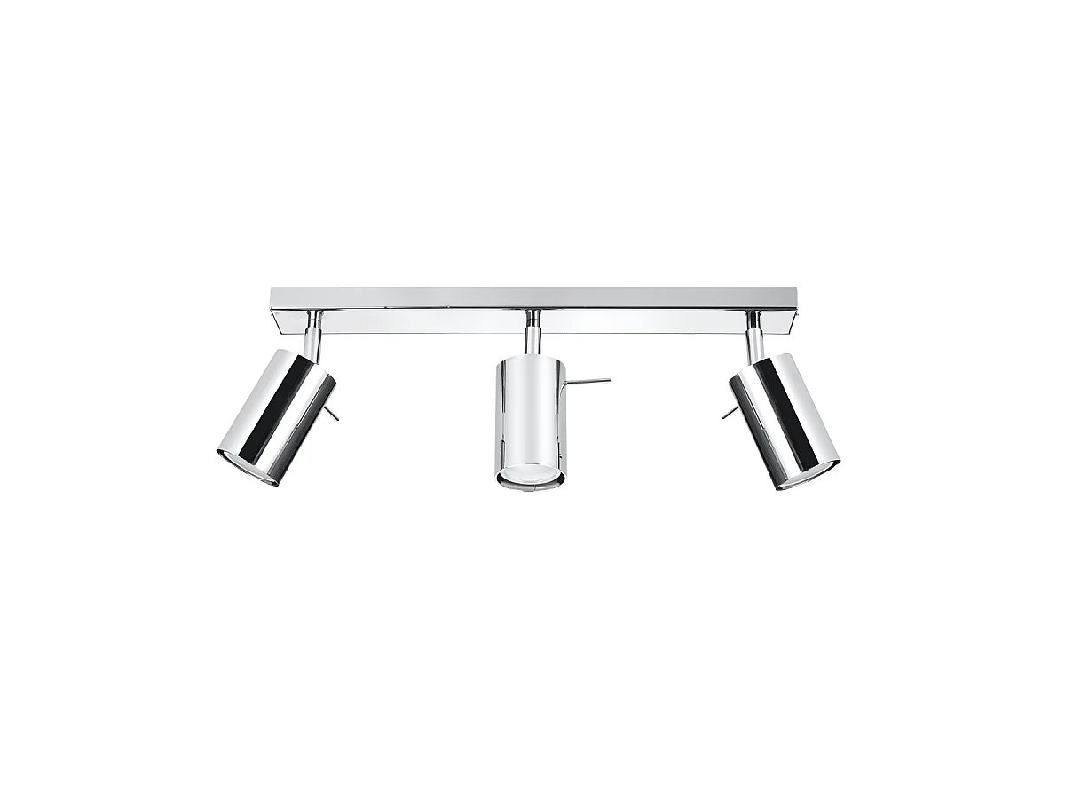 Plafondlampen Ring Modern Van  - 3 Lichtbronnen - L.45 X H.16 Cm - Chroom