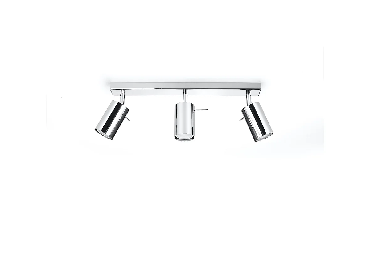 Plafondlampen Ring Modern Van  - 3 Lichtbronnen - L.45 X H.16 Cm - Chroom