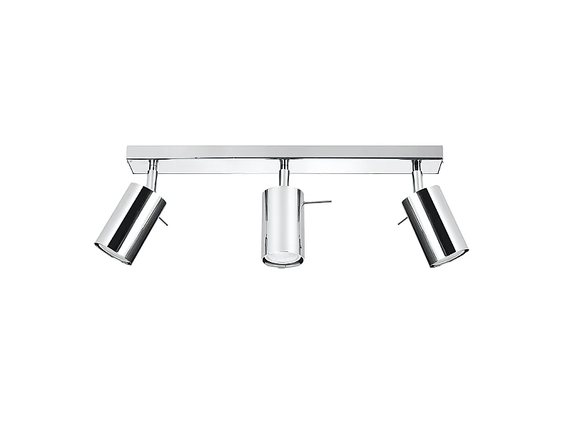 Lampade Da Soffitto Ring Moderno Di Acciaio - 3 Sorgenti Luminose - L.45 X A.16 Cm - Cromo