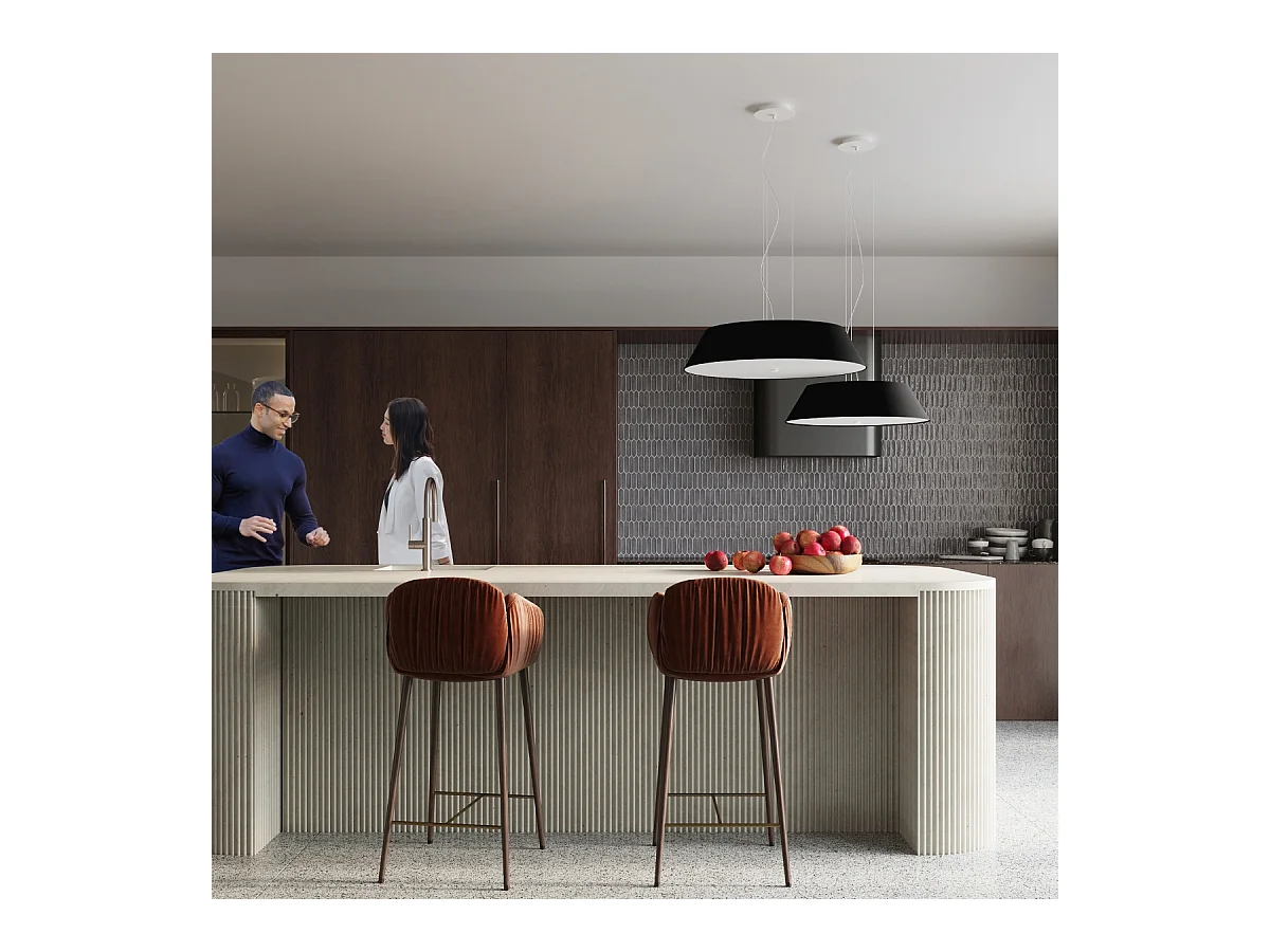 Sollux VEGA Plafonnier Cylindrique Noir 60cm E27