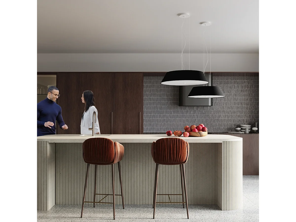 Sollux VEGA Plafonnier Cylindrique Noir 60cm E27