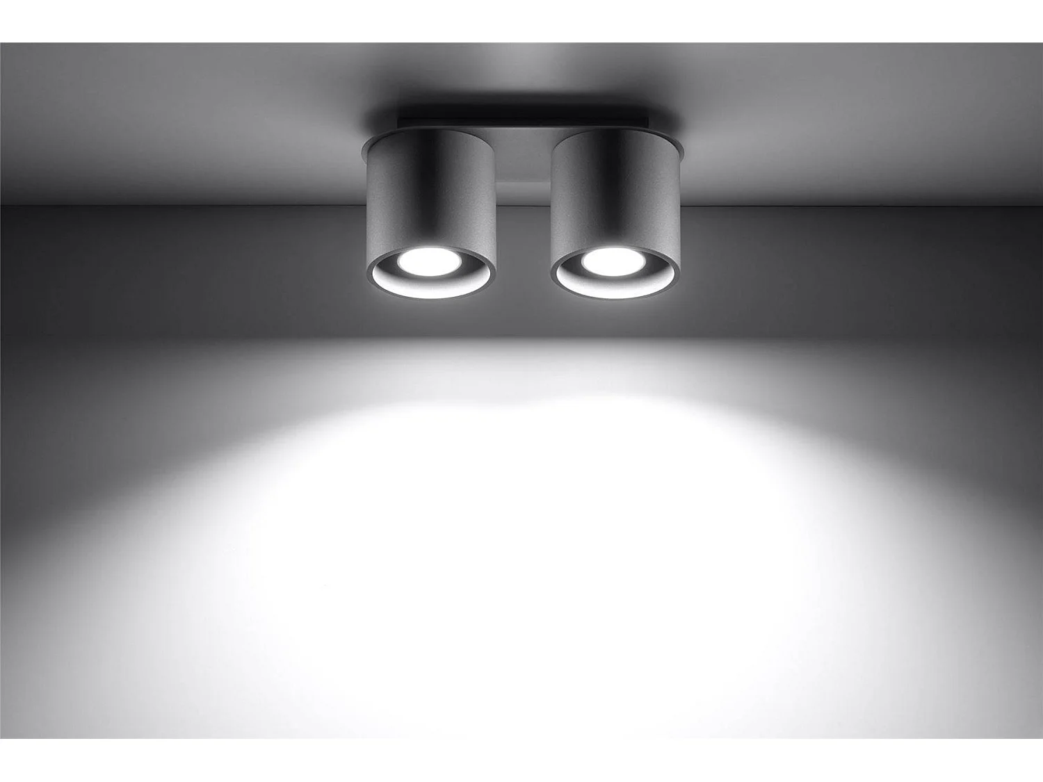 Sollux ORBIS Downlight monté sur surface à 2 lumières, gris, GU10