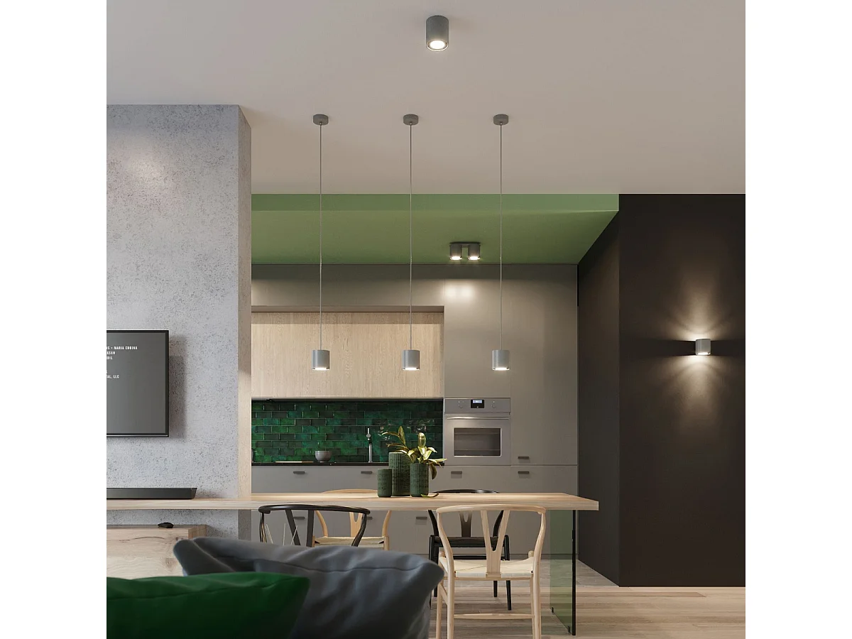 Sollux ORBIS Downlight monté sur surface à 2 lumières, gris, GU10